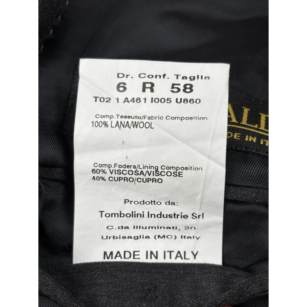 Mario Caldi Super 150's Wool Blazer Sport Coat‎ Black 46R Made In Italy